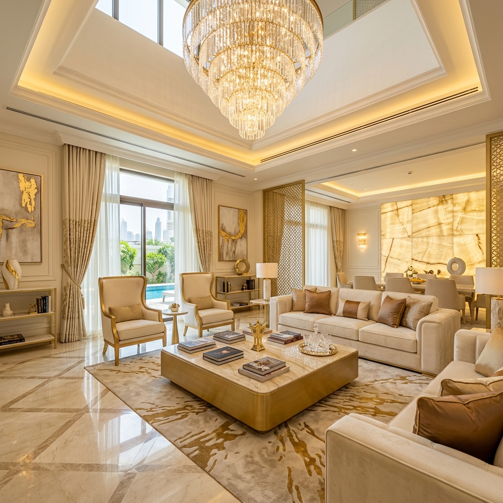 تصميم داخلي فيلا فاخرة دبي